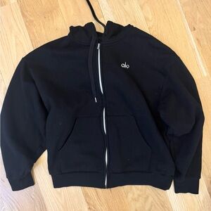 ALO Yoga Black Zip-Up Hoodie